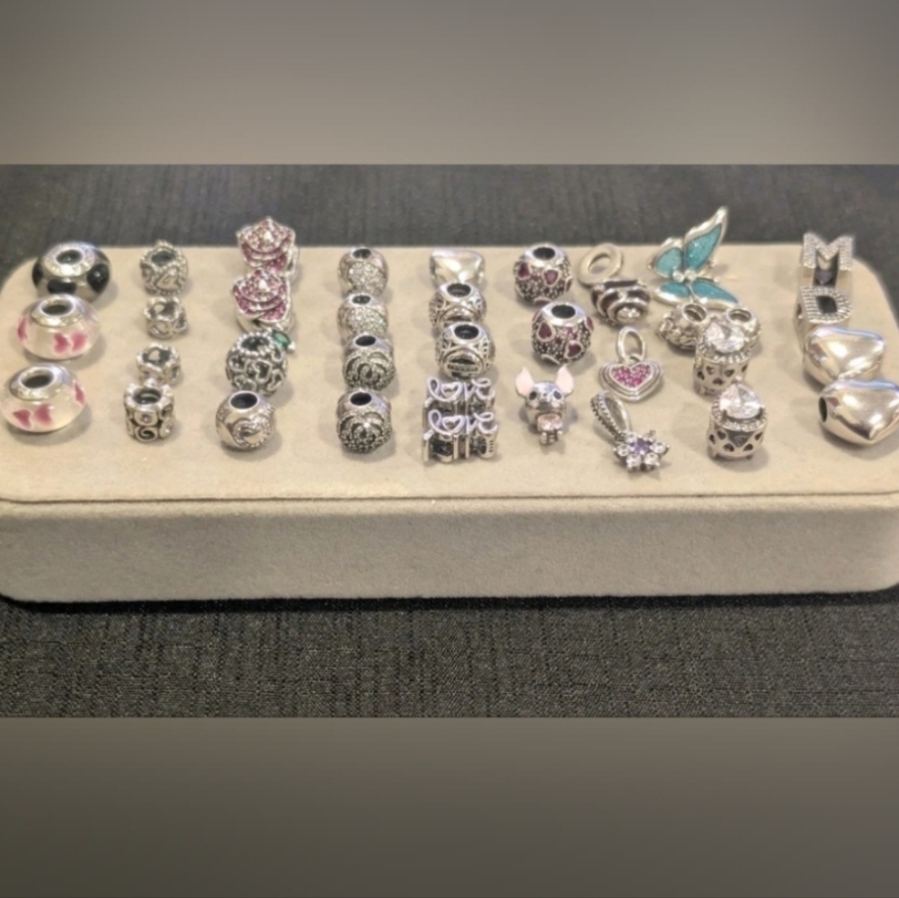 Pandora Bracelet & Mixed Charm Bundle -43pc Lot - Picture 7 of 11